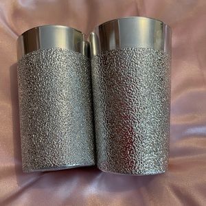 Silver Glittery Tealight Candle Holders